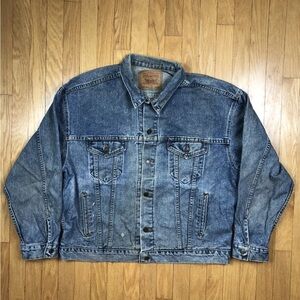 VINTAGE Levis Jacket Mens Size XL Blue Denim Trucker Faded 90s 1992 70507-4890